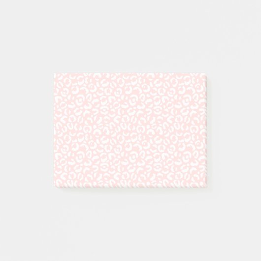 White Girly Blush Pink Leopard Print Post-it® Notes (Voorkant)