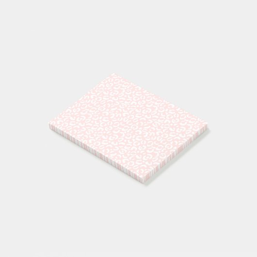 White Girly Blush Pink Leopard Print Post-it® Notes (Schuin)