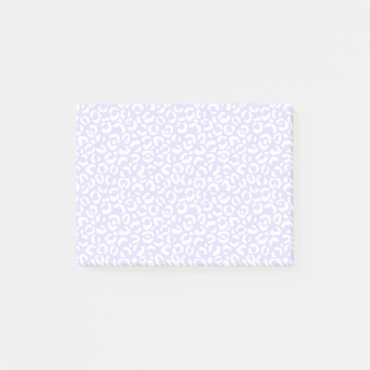 White Girly Paars Lila Leopard Print Post-it® Notes (Voorkant)