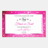 White Girly Pink Glitter Product Label Logo juwele (Voorkant)