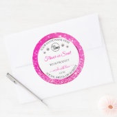 White Girly Pink Glitter Product Label Logo juwele (Envelop)