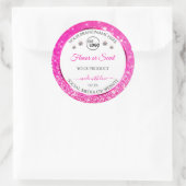 White Girly Pink Glitter Product Label Logo juwele (Tas)