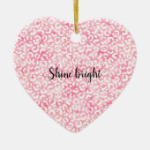 White Girly Pink Waterverf Leopard Print Keramisch Ornament (Voorkant)