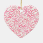 White Girly Pink Waterverf Leopard Print Keramisch Ornament (Achterkant)