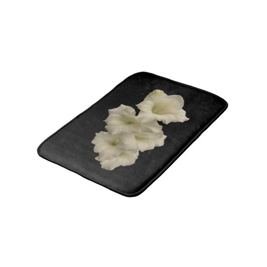 White Gladiola Flower Bath Mats Badmat (Gekanteld)
