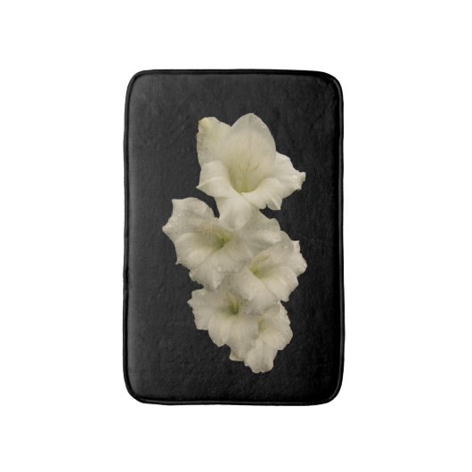 White Gladiola Flower Bath Mats Badmat (Voorkant Verticaal)
