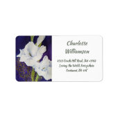 White Gladiola Flowers in Waterverf Address Etiket (Voorkant)