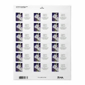 White Gladiola Flowers in Waterverf Address Etiket (Full Sheet)