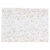 White Glam Gold Sparkle Confetti Verjaardag Groot Cadeauzakje (Achterkant)
