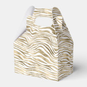 White Glam Gold Zebra Animal Print Bedankdoosjes (Achterkant)