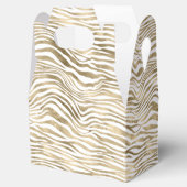 White Glam Gold Zebra Animal Print Bedankdoosjes (Geopend)