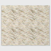 White Glam Gold Zebra Animal Print Cadeaupapier (Vlak)