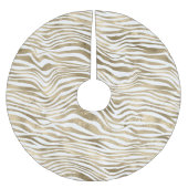White Glam Gold Zebra Animal Print Kerstboom Rok (Voorkant)
