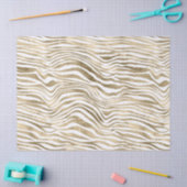 White Glam Gold Zebra Animal Print   Tissuepapier (Craft)
