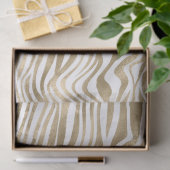 White Glam Gold Zebra Animal Print   Tissuepapier (Geschenk)