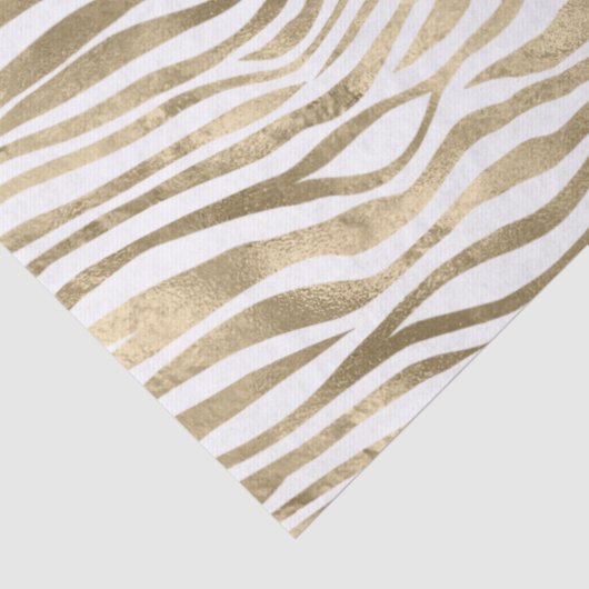 White Glam Gold Zebra Animal Print   Tissuepapier (Detail)