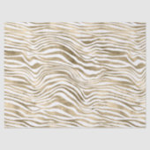 White Glam Gold Zebra Animal Print   Tissuepapier (Voorkant)