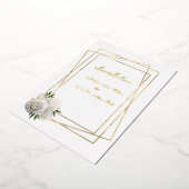 White Glam Rozen and White and Gold Folie Uitnodiging (Gedraaid)