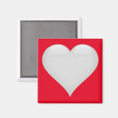 White Glass Heart  Magneet (Voorkant / Achterkant)