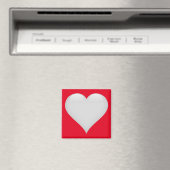 White Glass Heart  Magneet (Insitu (Vaatwasser))