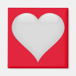 White Glass Heart  Magneet