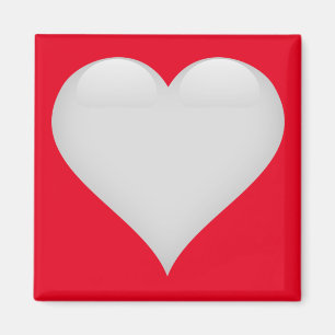 White Glass Heart Magneet
