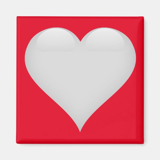 White Glass Heart  Magneet (Voorkant)