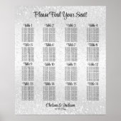 White Glitter - 16 Seating Chart Poster (Voorkant)