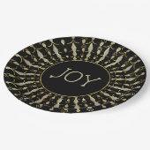 White Glitter Abstract kerstsnowflakes paper Papieren Bordje (Gekanteld)