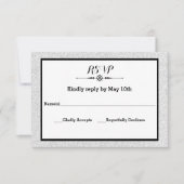 White Glitter and Black Lijst — RSVP-reactiekaart RSVP Kaartje (Voorkant)