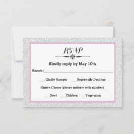 White Glitter and Lila Lijst- RSVP-reactiekaart RSVP Kaartje