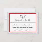 White Glitter and Red Lijst — RSVP-reactiekaart RSVP Kaartje (Voorkant)