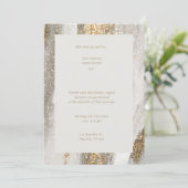 White Glitter bruiloft uitnodiging (Staand voorkant)