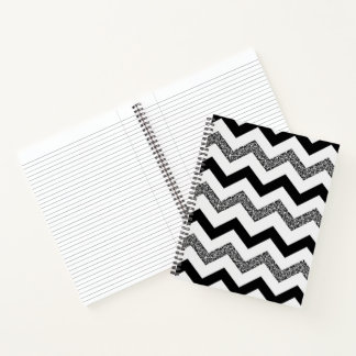 White Glitter Chevron Spiral notebook (8,5 x 11 in Notitieboek
