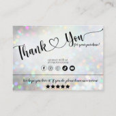 White Glitter Dust Hartelijk dank, Visitekaartje (Voorkant)