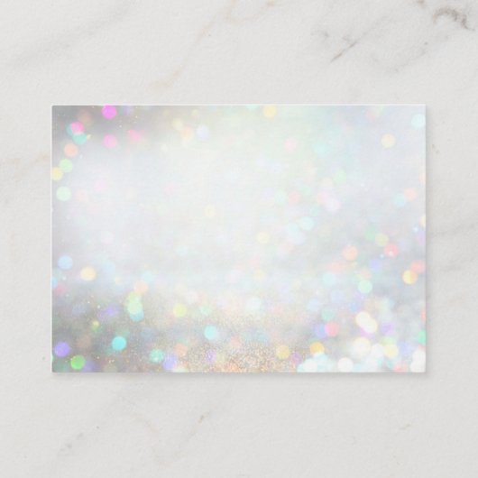 White Glitter Dust Hartelijk dank, Visitekaartje (Achterkant)