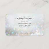 White Glitter Dust Modern Glam Visitekaartjes (Achterkant)
