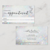 White Glitter Dust Zakelijke Afspraakkaarten Afsprakenkaartje (Voorkant / Achterkant)