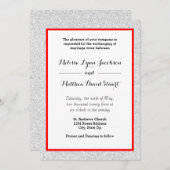 White Glitter & Red Framed - Weddenschap Kaart (Voorkant / Achterkant)