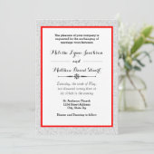 White Glitter & Red Framed - Weddenschap Kaart (Staand voorkant)