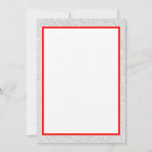 White Glitter & Red Framed - Weddenschap Kaart (Achterkant)
