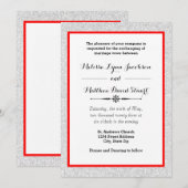 White Glitter & Red Framed - Weddenschap Kaart (Voorkant / Achterkant)