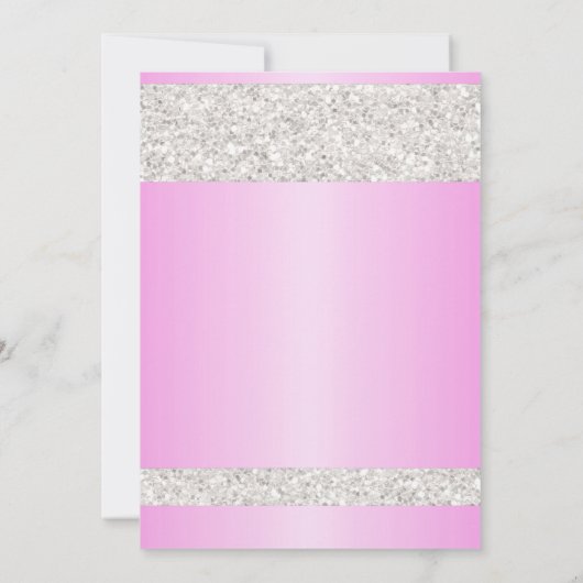 White Glitter Sparkle Pink Glam-Vrijgezellenfeest Kaart (Achterkant)