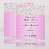 White Glitter Sparkle Pink Glam-Vrijgezellenfeest Kaart (Voorkant / Achterkant)