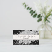 White Glitter Spill Visitekaartje (Staand voorkant)