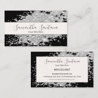 White Glitter Spill Visitekaartje