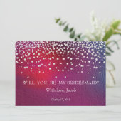 White Glitter zal je mijn Bridesmaid zijn Kaart (Staand voorkant)