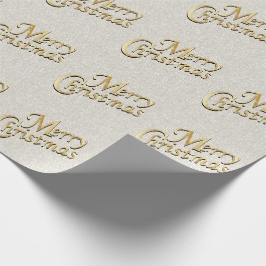 White Glittery Confetti Merry Kerstry Cadeaupapier (Hoek)