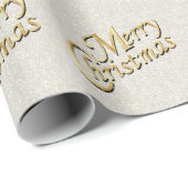 White Glittery Confetti Merry Kerstry Cadeaupapier (Rol Hoek)