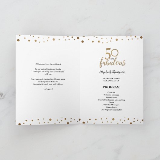 White Gold 50 en geweldige vijftigste verjaardag Programma (Binnen)